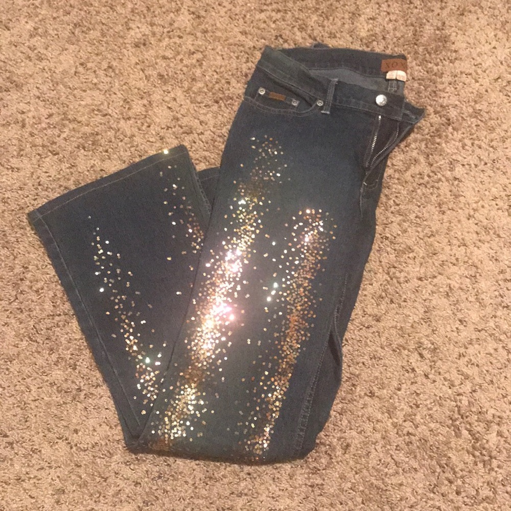 XOXO sequin blue jeans